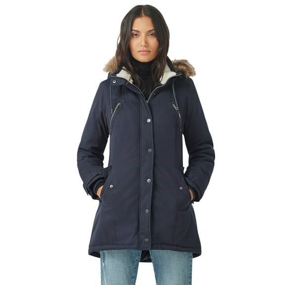 Ellos Women's Modern A-Line Parka Coat