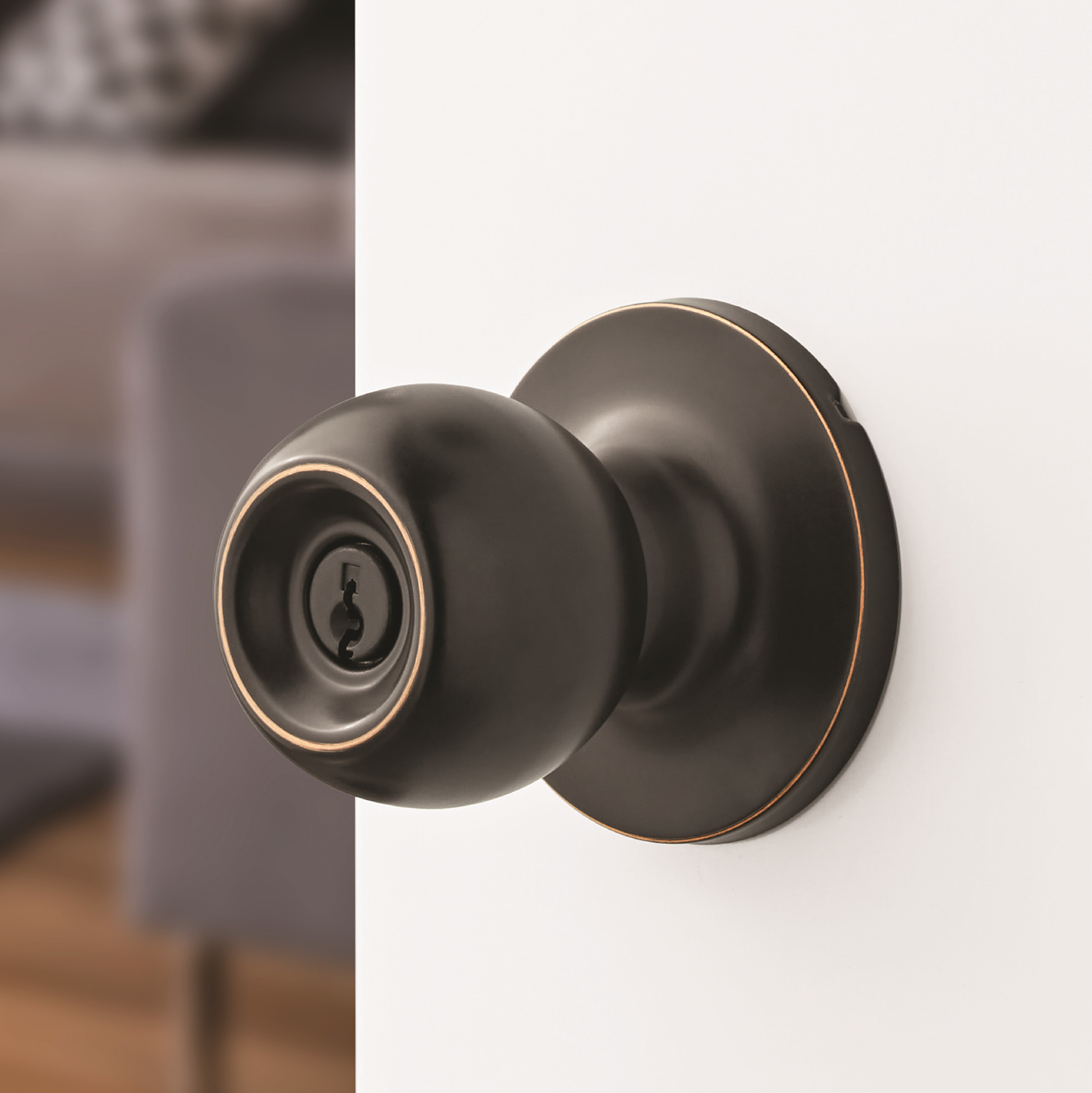 Hyper Tough Keyed Entry Ball Locking Doorknob Oil Rubbed Bronze Finish