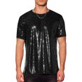 thumbnail image 1 of Camisetas de hombre INSPIRE CHIC con lentejuelas, de manga corta, cuello redondo, camisetas para fiestas en discotecas, 2XL, negras, 1 of 6
