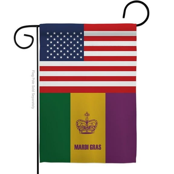 Americana Home & Garden G142864-BO US Mardi Gras Springtime Double-Sided Decorative Garden Flag, Multi Color