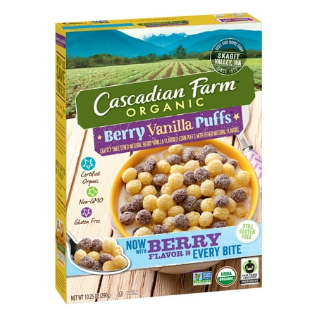 (2 Pack) Cascadian Farm Organic Berry Vanilla Puffs Cereal, 10.25