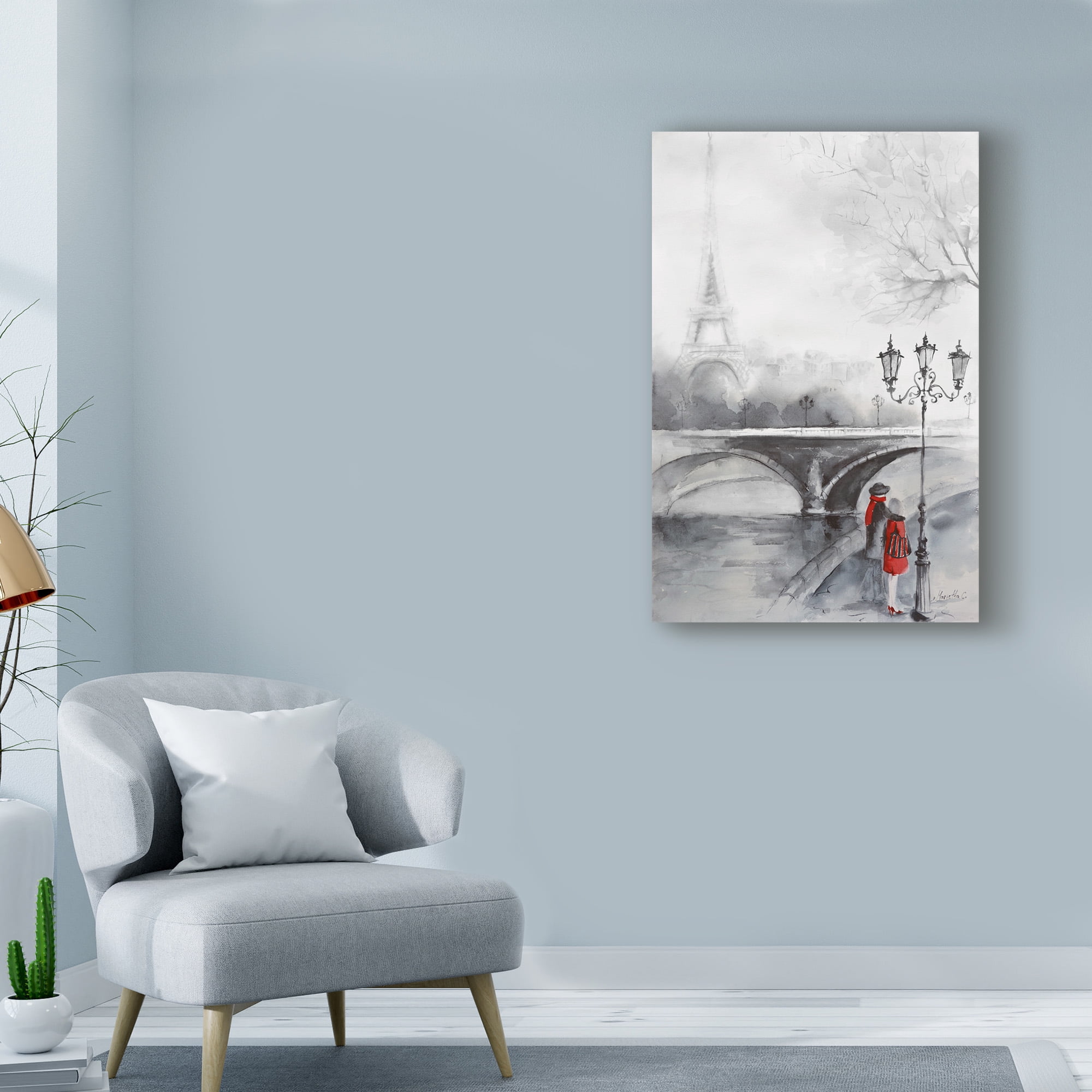 Trademark Fine Art 'Eiffel Tower Illustration 1' Canvas Art by Marietta Cohen Art And Design