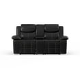 thumbnail image 3 of Furniture of America Faux Leather Judson Loveseat with Console , Black, 3 of 8