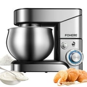 FOHERE Stand Mixer, 600W Dough Mixer with 6+P Speed, 5.8QT Stainless Steel Bowl, Dough Hook, Beater, Egg Whisk & Scraper