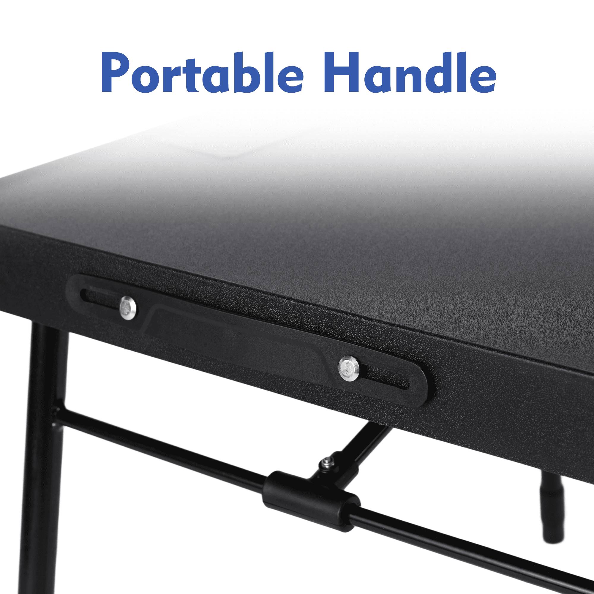 Mainstays 26" Adjustable Height Personal Folding Table with Cupholder and Tablet Holder, Black