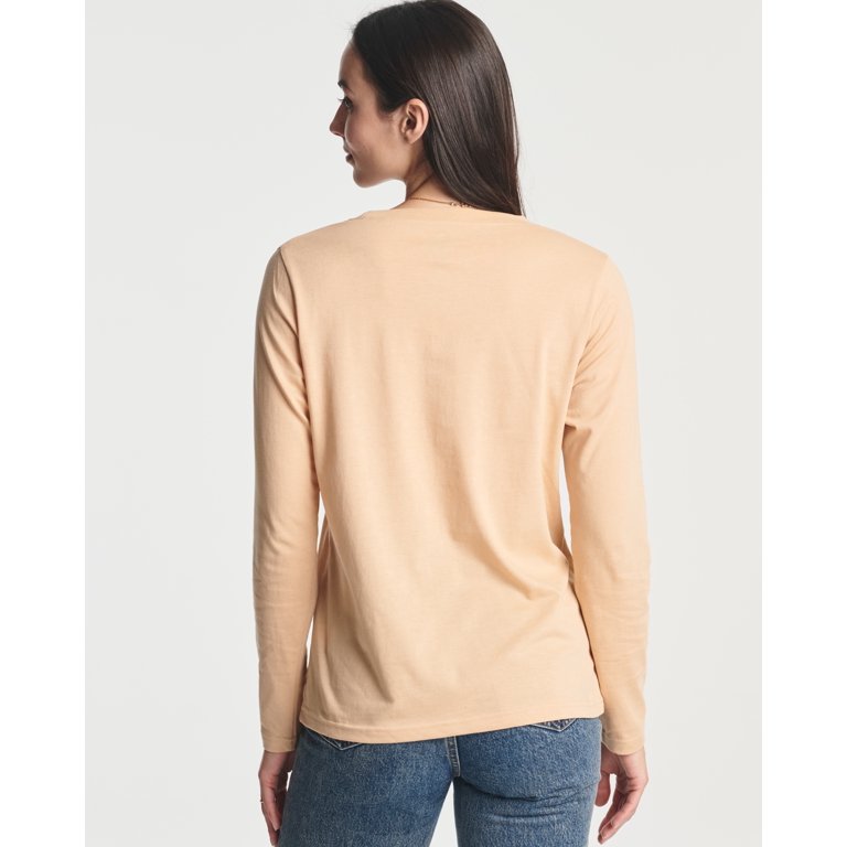 Real Essentials 4 Pack: Women's Cotton Classic-Fit Long-Sleeve Crewneck  T-Shirt (Available in Plus Size)