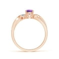 thumbnail image 2 of ANGARA Natural Amethyst and Diamond Twisted Vine Ring in 14K Rose Gold for Women (Size-5mm) | February Birthstone, Birthday, Anniversary, Jewelry Gift for Women | Natural Amethyst Ring, 2 of 9