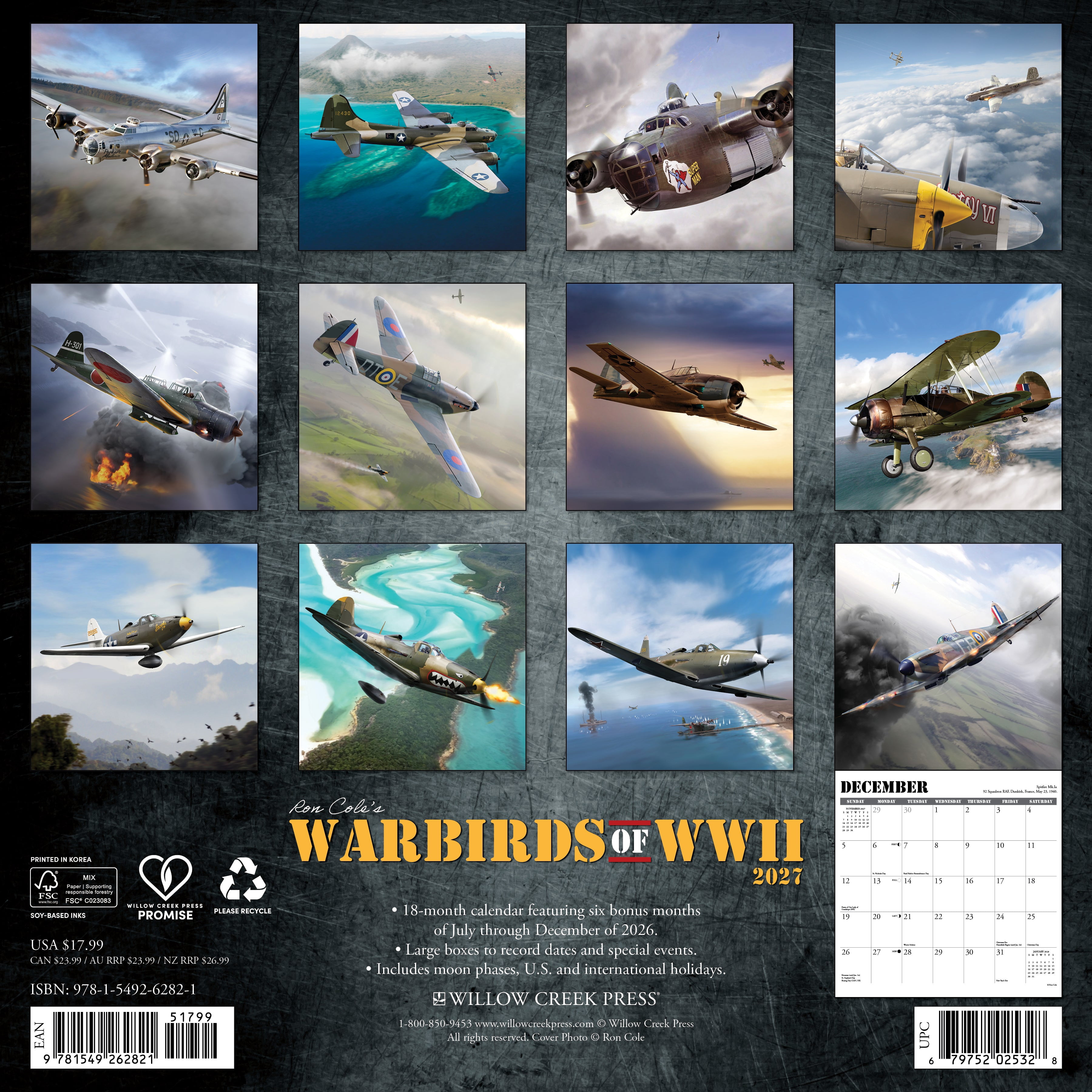 Willow Creek Press, Warbirds of WWII 2027 Wall Calendar