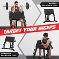 thumbnail image 5 of Preacher Curl Bench,Seated Arm Isolated Barbell Dumbbell Bicep Station for Arm Workout,Adjustable Bicep Curl Machine with 2 Bar Holders for Home Gym, 5 of 10