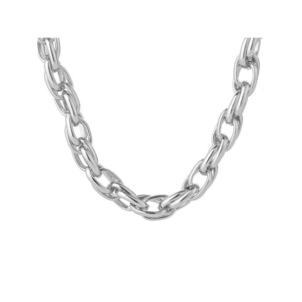 Gargantilla Ygjytge Cadena Gruesa Punk para Mujer Y Hombre Collar Club Nocturno plata