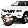 thumbnail image 2 of KAKALAD Bald Eagle American Flag 05 Spare Tire Cover Universal Car Vehicle Tools For Rv SUV Truck Camper Travel Trailer Accessories Buckle 17” Inch, 2 of 6