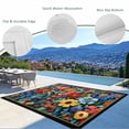 thumbnail image 3 of Spring Wildflowers Outdoor Rug for Patio/Deck/Porch, Non-Slip Large Area Rug 5 x 8 Ft, Modern Abstract Art Daisy Floral Leaves Indoor Outdoor Rugs Washable Area Rugs, Camping Rug Carpet Runner, 3 of 8