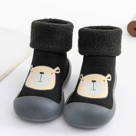 

〖TOTO〗Toddler Shoes Baby Toddler Girls Shoes Slipper Kids Knit Soft Stocking Sole Solid Rubber Socks Warm Boys Baby Shoes