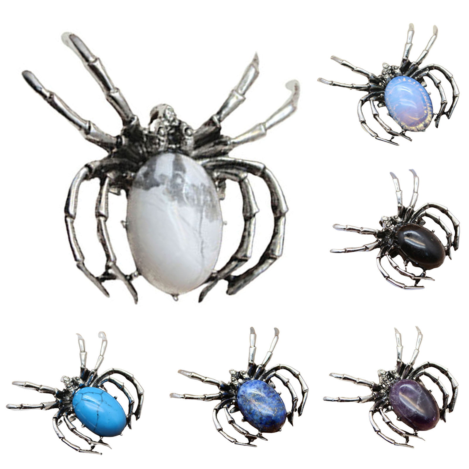 Black Spider Brooches Pins with Pearl for Women and Men Halloween Spider Brooch Jewelry 