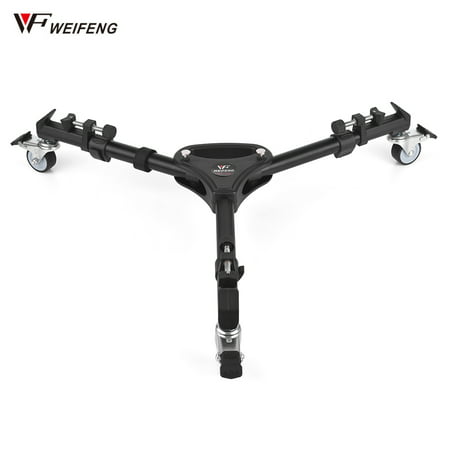 Weifeng WT-700 Professional 3-Wheel Pulley Tripod Dolly Universal Folding Camera Tripod Dolly Photography Caster Base Stand for Weifeng 717/718 Tripod and Other Brand Tripods Max Load