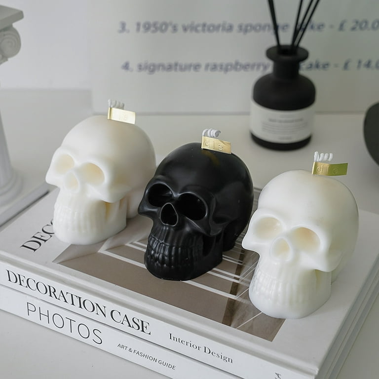 Halloween Skull Aromatherapy Candle Wholesale Soy Wax Handmade Skull Candle Creative Aromatherapy Gift Box, Size: 9, White