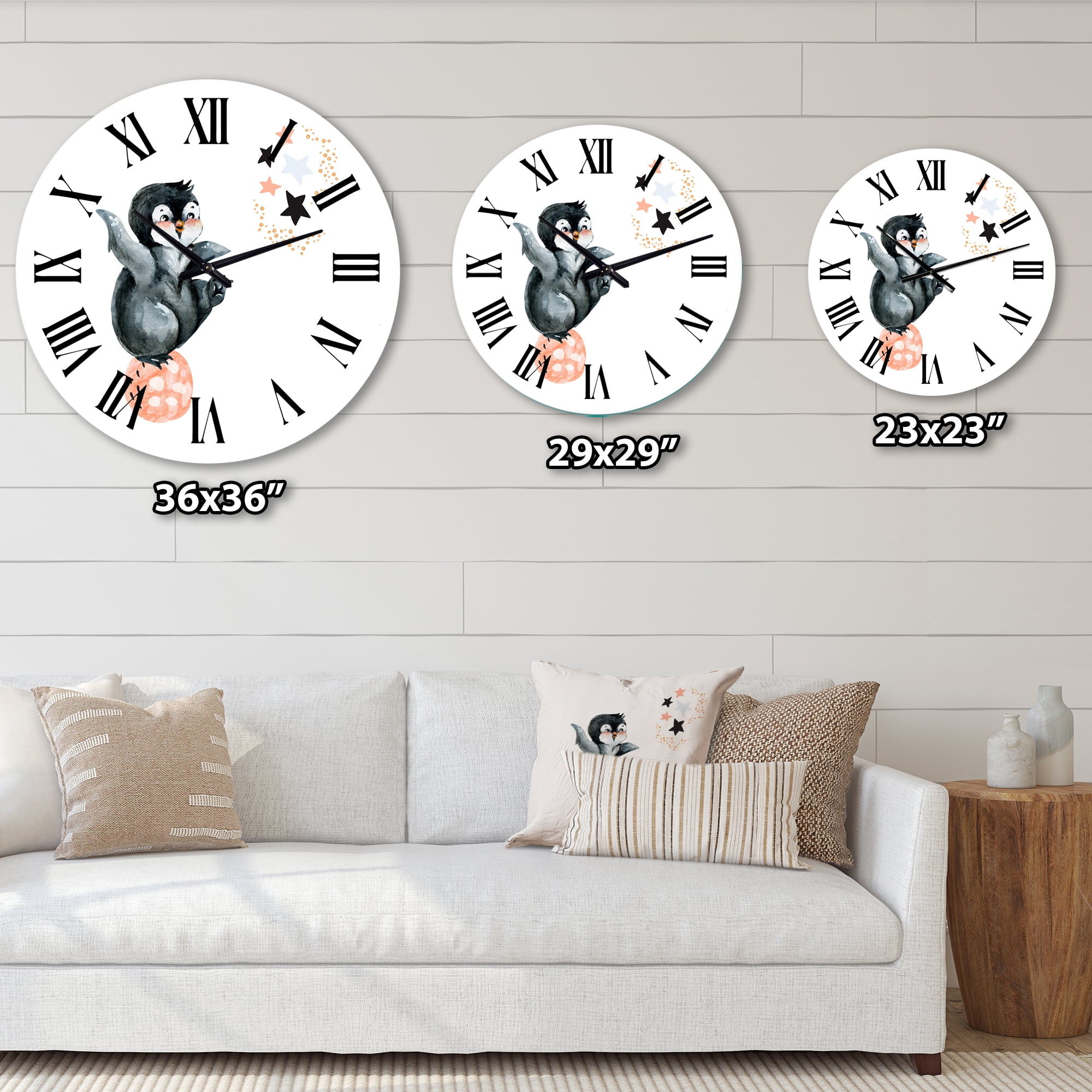 Designart 1 in Farmhouse Wall Clock