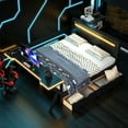 thumbnail image 2 of Mintazer Gaming Bed with Desk & Charging Station, Full Platform Bed with 2 Storage Drawers & LED Lighting Dorm Bedroom, Black, 2 of 13
