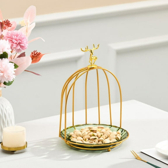 Creative Snack Cake Stand Cosmetic Rack Jewelry Trinket Tray for Brithday Kitchen , Green