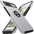 thumbnail image 1 of KOMI for Google Pixel 8 Case, Slim Fit Case for Pixel 8 with Ring Holder Kickstand [Military Grade Drop Tested] [TPU+PC] Dual Layer Shockproof Protective Phone Case for Google Pixel 8, Silver, 1 of 5