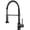 Matte Black, variant on AUKTOPT Kitchen Faucet with Spring Pull Down Sprayer, Dual Function, Swivel High Arc Kitchen Sink Faucet with Deck Plate Suit to 1 or 3 Holes , Solid Brass, Matte Black