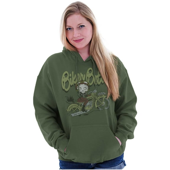 Betty Boop Cartoon Traveling Biker Hoodie Sweatshirt Women Brisco Brands S