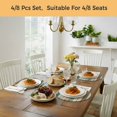 thumbnail image 6 of Farmhouse Green Brown Round 13 Inch Placemats Set of 8, Vintage Ombre Wooden HeatResistant Non Slip Place Mats for Dining Table, Wipeable Braided Kitchen Table Mats for Housewarming, 6 of 9