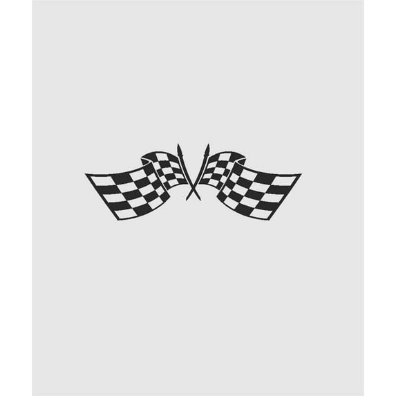 Boys Cute Sports Wall Decal Decoration Black and White Racing Checkered Flags Lasts Years and Easily Removable - Size: 40 In(W) x 40 In(H)