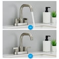 thumbnail image 5 of Bathroom Faucet 2 Handle 4 Inch Centerset Bathroom Sink Faucets 3 Hole with Pop Up Drain and Water Supply Lines, Brushed Nickel, 5 of 8