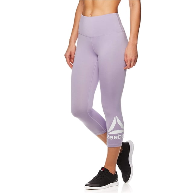 Reebok Pantalon Capri de Compression Athlétique pour Femmes Wanderlust, Violet, Très Petit