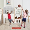 thumbnail image 3 of Luku 8-in-1 Toddler Indoor Playground with Slide: Baby Slide Playset for Toddlers Ages 1-3 Outdoor Play, Kids Slide Includes Basketball Hoop, Climber, Crawling Tunnel, Telescope, Toy Storage, 3 of 8