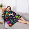 thumbnail image 5 of Oversized Wearable Blanket Hoodie,Colorful Mushroom Star Black Pattern Sherpa Blanket Hoodie with Super Pockets,Super Warm Fuzzy Pullover for Women & Men, 5 of 6