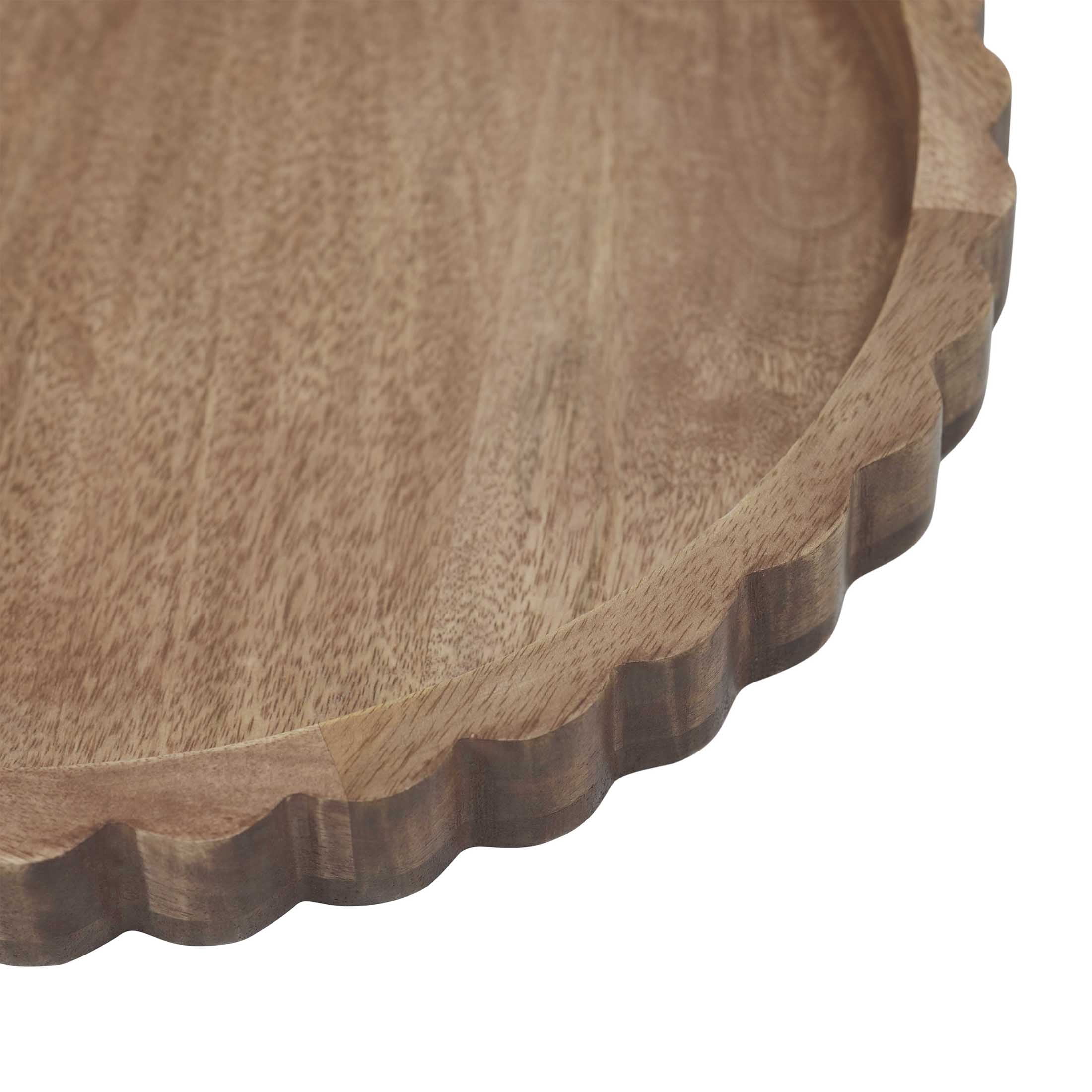 My Texas House Natural Mango Wood Round Decorative Tray, 16" x 2"