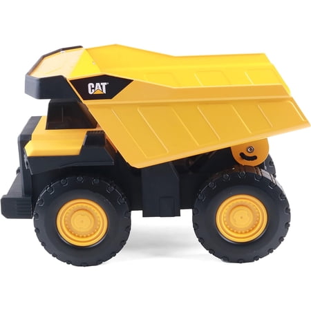 CAT Construction Toys, Steel Dump Truck 16”, Classic Heavy-Duty Yellow Construction Vehicle Toy with Real Working Dump Bed, for Kids and Toddlers Ages 3+