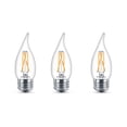 thumbnail image 3 of Philips LED 75-Watt BA11 Candle Light Bulb, Clear Soft White Warm Glow, Dimmable, E26 Medium Base (3-Pack), 3 of 6