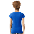 thumbnail image 3 of Gildan Softstyle Short Sleeve V-Neck T-Shirt, Women's Semi-Fitted Rib Collar Tee, Royal, XL, 3 of 6