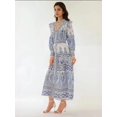 thumbnail image 3 of Printed V-Neck Maxi Dress with Ruffle Detail, 3 of 4