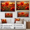 thumbnail image 4 of Designart "Red Poppies landscape With Sunset II" Floral Floater Framed Canvas Print, 4 of 7