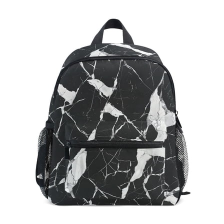 ALAZA Black and White Marble School Backpack Small Bookbag Mini Bags
