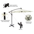thumbnail image 2 of C-Hopetree 10 ft Offset Cantilever Outdoor Patio Umbrella with Solar LED Lights and Cross Base Stand, Ivory, 2 of 8