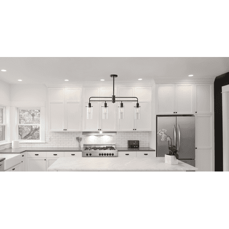 

Industrial 4-Light Island Pendant Light Matte Black