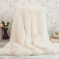 thumbnail image 1 of TIDWIACE Manta de peluche blanca con aspecto de pelo largo 160 x 200 Manta de sofá Manta de microfibra de piel sintética Manta de TV Manta de aire acondicionado diario Vhermosa, 1 of 8