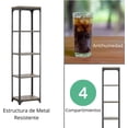 thumbnail image 4 of Librero y Repisa FRATELLO MUEBLES en Estilo Industrial Organizador de 4 Secciones Estructura de Metal Acabado en Nogal, 4 of 7