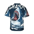 thumbnail image 3 of Balery Shark Print Men's Hawaiian Shirts Short Sleeve Beach Shirt Relaxed Fit Vacation Button Down Shirts-Medium, 3 of 9