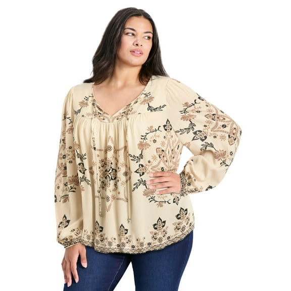 Avenue Women's Plus Size Suli Bell Sleeve Top