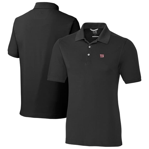 Men's Cutter & Buck Black New York Giants Big & Tall Advantage Eco Pique DryTec Tri-Blend Polo