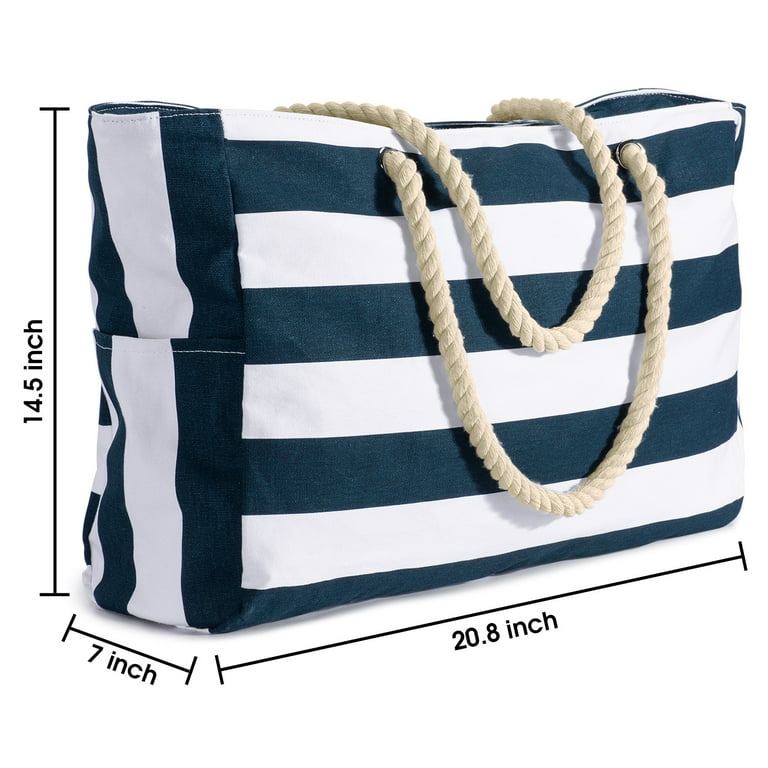 oscaurt Large Waterproof Beach Tote Bag for Women with Zipper