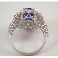 thumbnail image 3 of Divine_creation 2.10 Ctw Oval Cut Blue Sapphire Womens Engagement Ring 14K White Gold Plated 925 Sterling Silver -9, 3 of 4