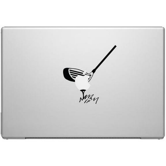 Sports Golf Tee Shot Macbook Car Tablet Art - Black Vinyl Decal for 13" Macbook