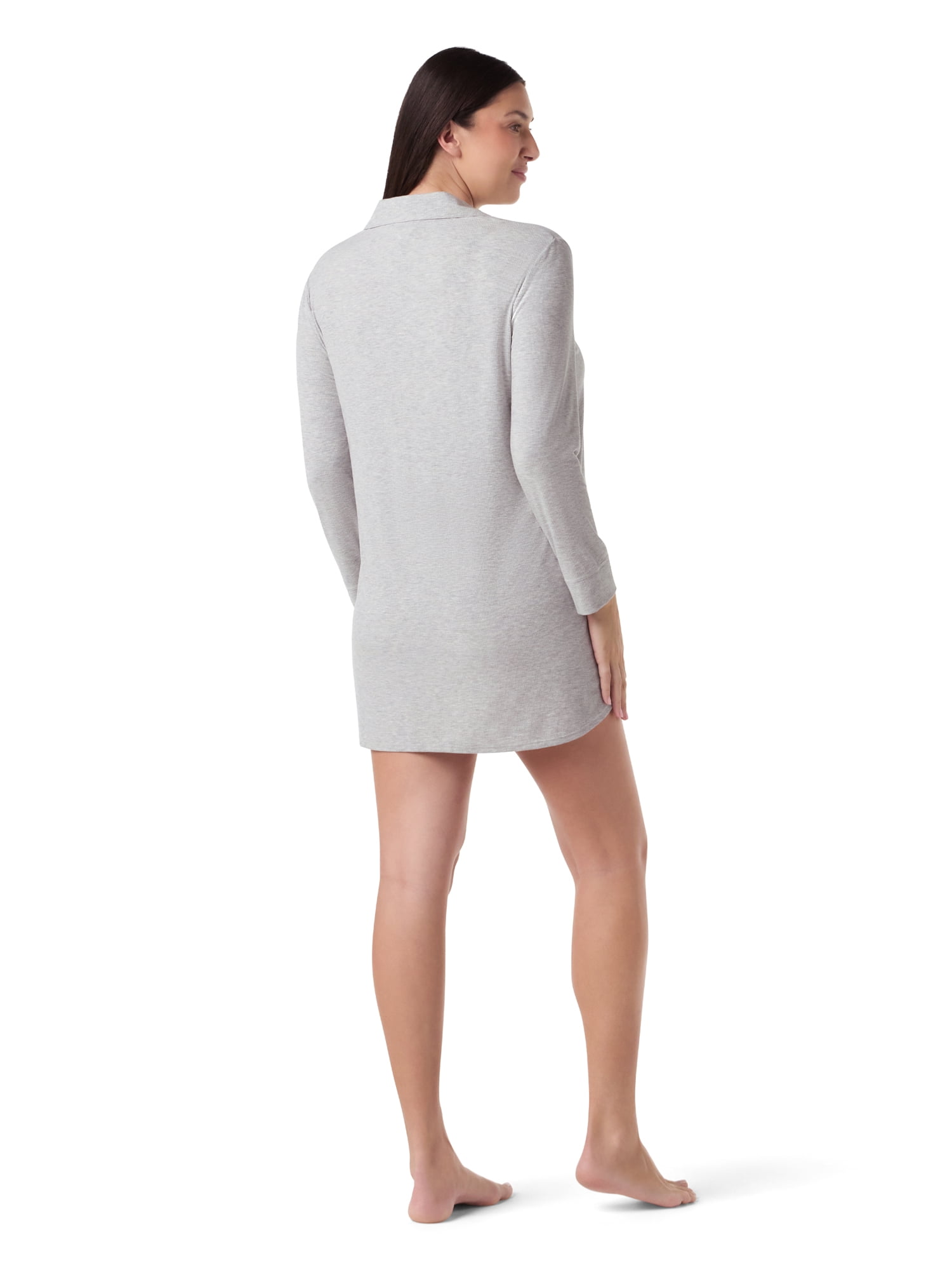 Ingrid & Isabel For Every Belly Women's Maternity Rib Button Down Sleepshirt, Sizes S-XXXL